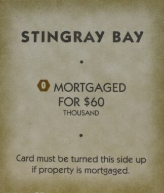 PARTS ONLY - Monopoly "Tropical Tycoon" DVD Board Game - (1) Stingray Bay Title Deed Card Only