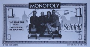 PARTS ONLY - Monopoly Seinfeld Board Game - Pack (10) $1 Seinfeld Specialty Money