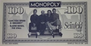 PARTS ONLY - Monopoly Seinfeld Board Game - Pack (10) $100 Seinfeld Specialty Money