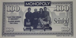 PARTS ONLY - Monopoly Seinfeld Board Game - Pack (10) $100 Seinfeld Specialty Money