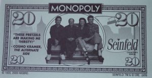 PARTS ONLY - Monopoly Seinfeld Board Game - Pack (10) $20 Seinfeld Specialty Money