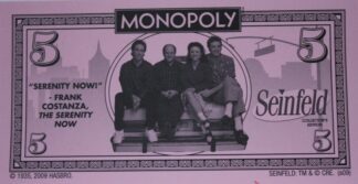PARTS ONLY - Monopoly Seinfeld Board Game - Pack (10) $5 Seinfeld Specialty Money