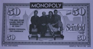 PARTS ONLY - Monopoly Seinfeld Board Game - Pack (10) $50 Seinfeld Specialty Money