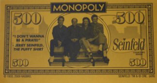 PARTS ONLY - Monopoly Seinfeld Board Game - Pack (10) $500 Seinfeld Specialty Money