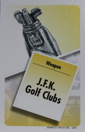 PARTS ONLY - Clue Seinfeld Board Game - #17 J.F.K. Golf Clubs Weapon Card Only