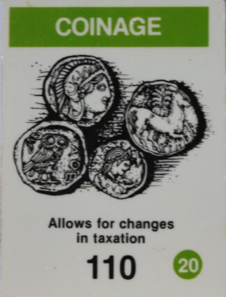 PARTS ONLY - Civilization Board Game - (1) Coinage Card Only