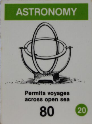 PARTS ONLY - Civilization Board Game - (1) Astronomy Card Only