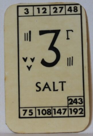 PARTS ONLY - Civilization Board Game - (1) Salt Card Only