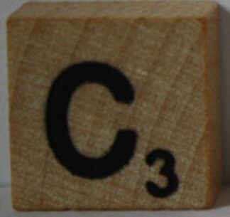 PARTS ONLY - Scrabble Deluxe Travel Edition Board Game - (1) Wooden Letter C Only
