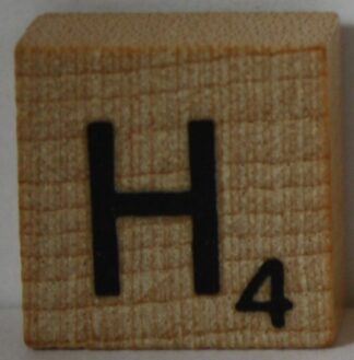 PARTS ONLY - Scrabble Deluxe Travel Edition Board Game - (1) Wooden Letter H Only
