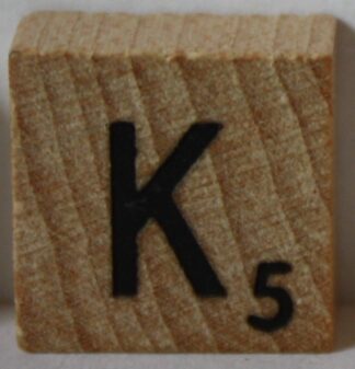 PARTS ONLY - Scrabble Deluxe Travel Edition Board Game - (1) Wooden Letter K Only