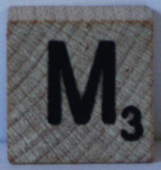 PARTS ONLY - Scrabble Deluxe Travel Edition Board Game - (1) Wooden Letter M Only