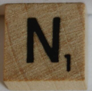 PARTS ONLY - Scrabble Deluxe Travel Edition Board Game - (1) Wooden Letter N Only