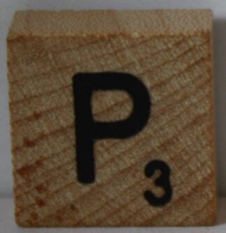 PARTS ONLY - Scrabble Deluxe Travel Edition Board Game - (1) Wooden Letter P Only