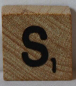 PARTS ONLY - Scrabble Deluxe Travel Edition Board Game - (1) Wooden Letter S Only