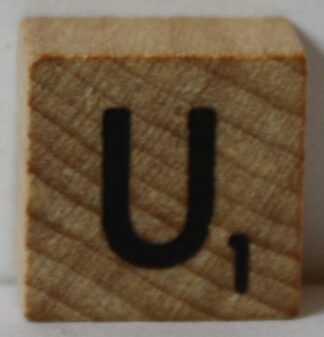 PARTS ONLY - Scrabble Deluxe Travel Edition Board Game - (1) Wooden Letter U Only