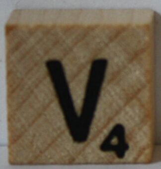 PARTS ONLY - Scrabble Deluxe Travel Edition Board Game - (1) Wooden Letter V Only
