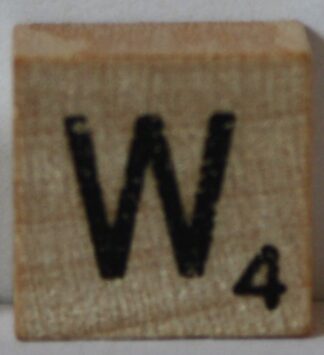 PARTS ONLY - Scrabble Deluxe Travel Edition Board Game - (1) Wooden Letter W Only