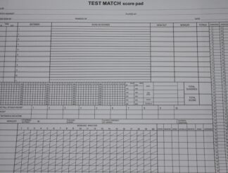 PARTS ONLY - Test Match Board Game - (1) Score Single Sheet Only
