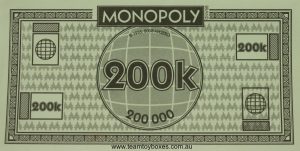 PARTS ONLY - Monopoly Here and Now The World Edition Board Game - Pack (10) 200K Money Only