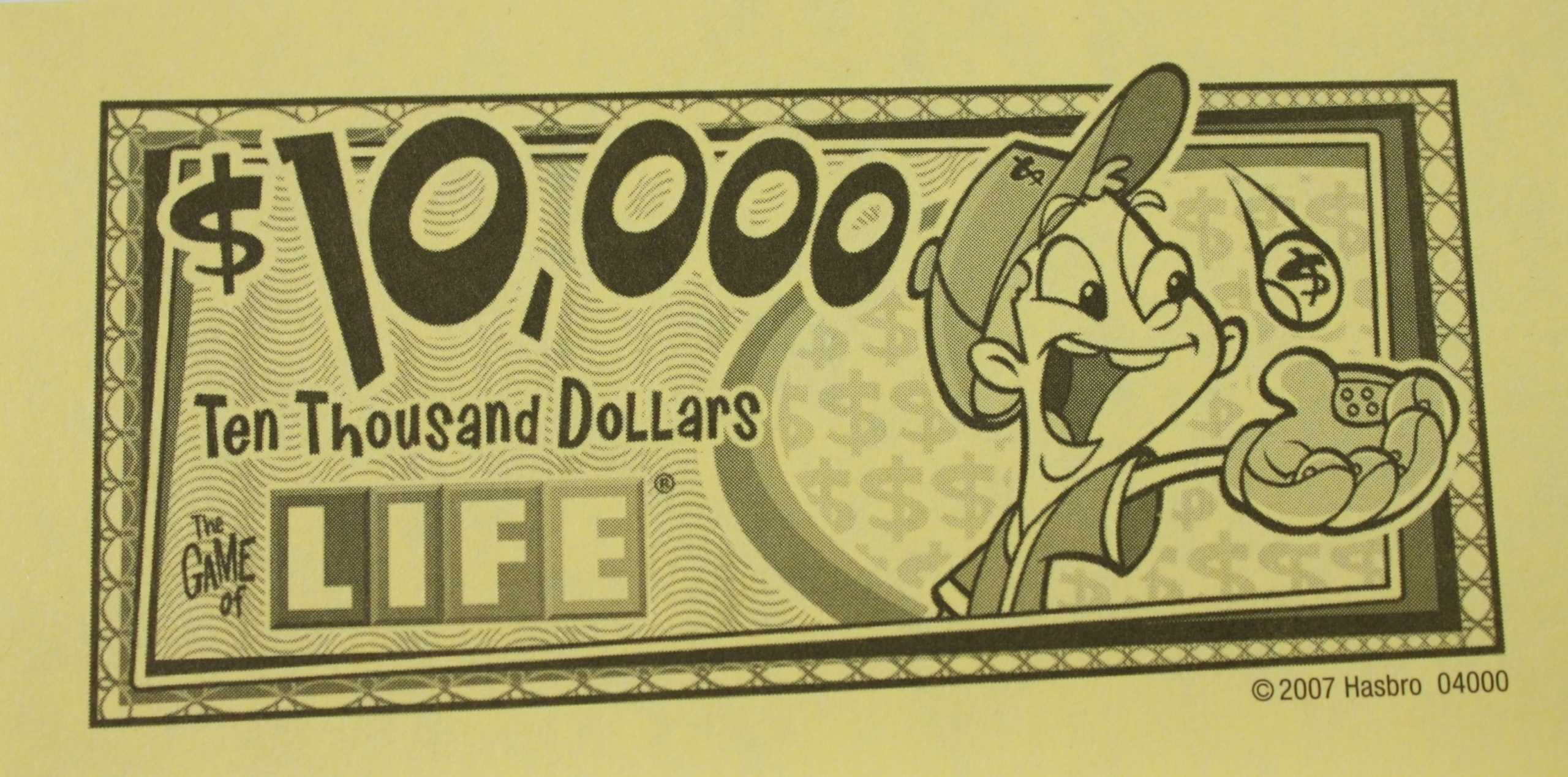 PARTS ONLY - The Game Of Life (2007) Board Game - Pack (10) $10,000 Money Only