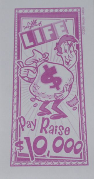 PARTS ONLY - The Game Of Life (2007) Board Game - Pack (10) Pay Raise Only