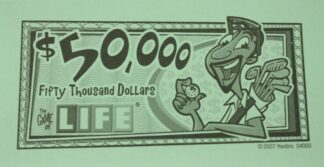 PARTS ONLY - The Game Of Life (2007) Board Game - Pack (10) $50,000 Money Only