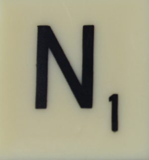 PARTS ONLY - Scrabble Board Game T R Urban 1955 Version - (1) Letter N Only