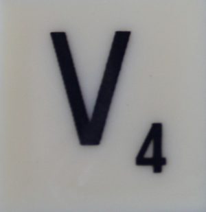 PARTS ONLY - Scrabble Board Game T R Urban 1955 Version - (1) Letter V Only