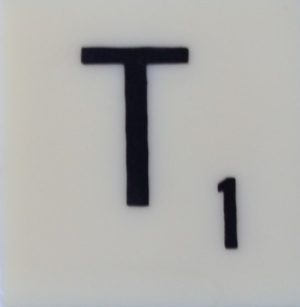PARTS ONLY - Scrabble Board Game T R Urban 1955 Version - (1) Letter T Only