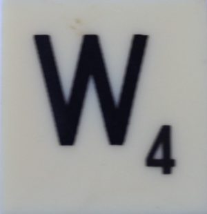 PARTS ONLY - Scrabble Board Game T R Urban 1955 Version - (1) Letter W Only