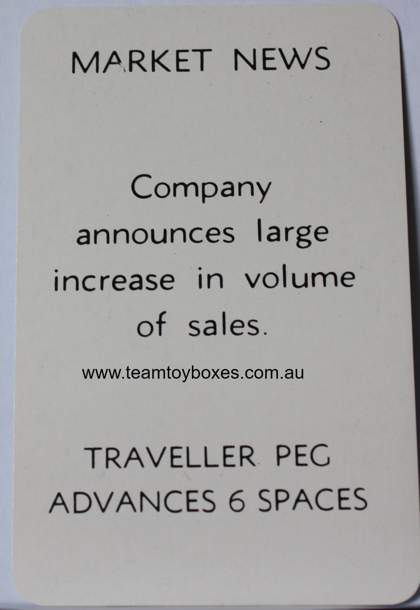 PARTS ONLY - Flutter Stock Exchange Board Game - (1) #22 Market News Card Only