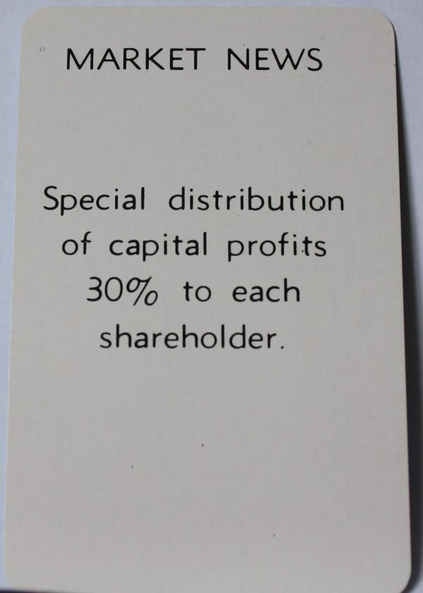 PARTS ONLY - Flutter Stock Exchange Board Game - (1) #21 Market News Card Only