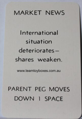 PARTS ONLY - Flutter Stock Exchange Board Game - (1) #17 Market News Card Only