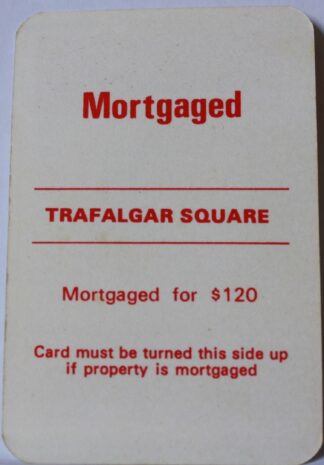 PARTS ONLY - Monopoly Toltoys 1960s Board Game - (1) Trafalgar Square Title Deed Card Only