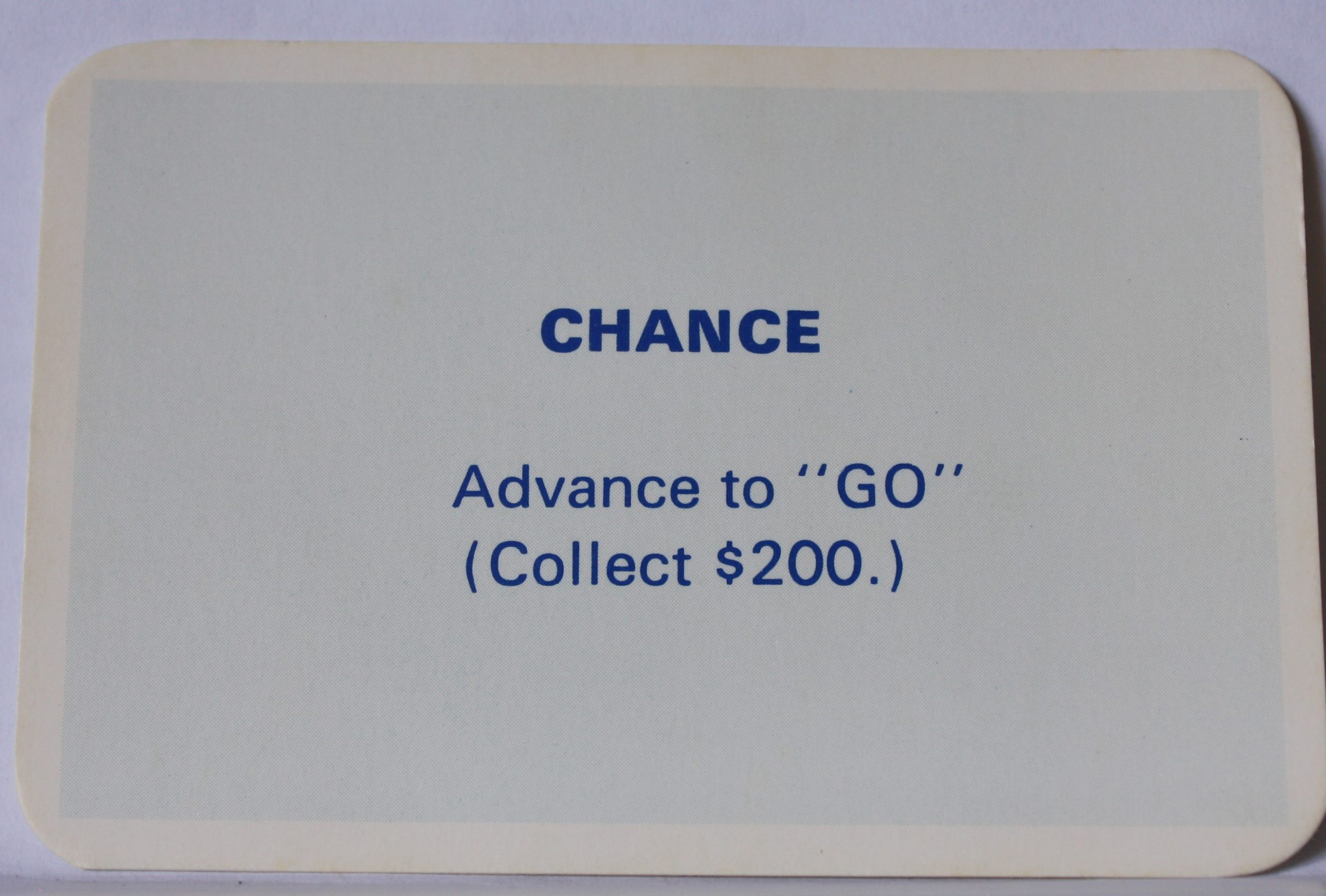 PARTS ONLY - Monopoly Toltoys 1960s Board Game - #7 Chance Card Only