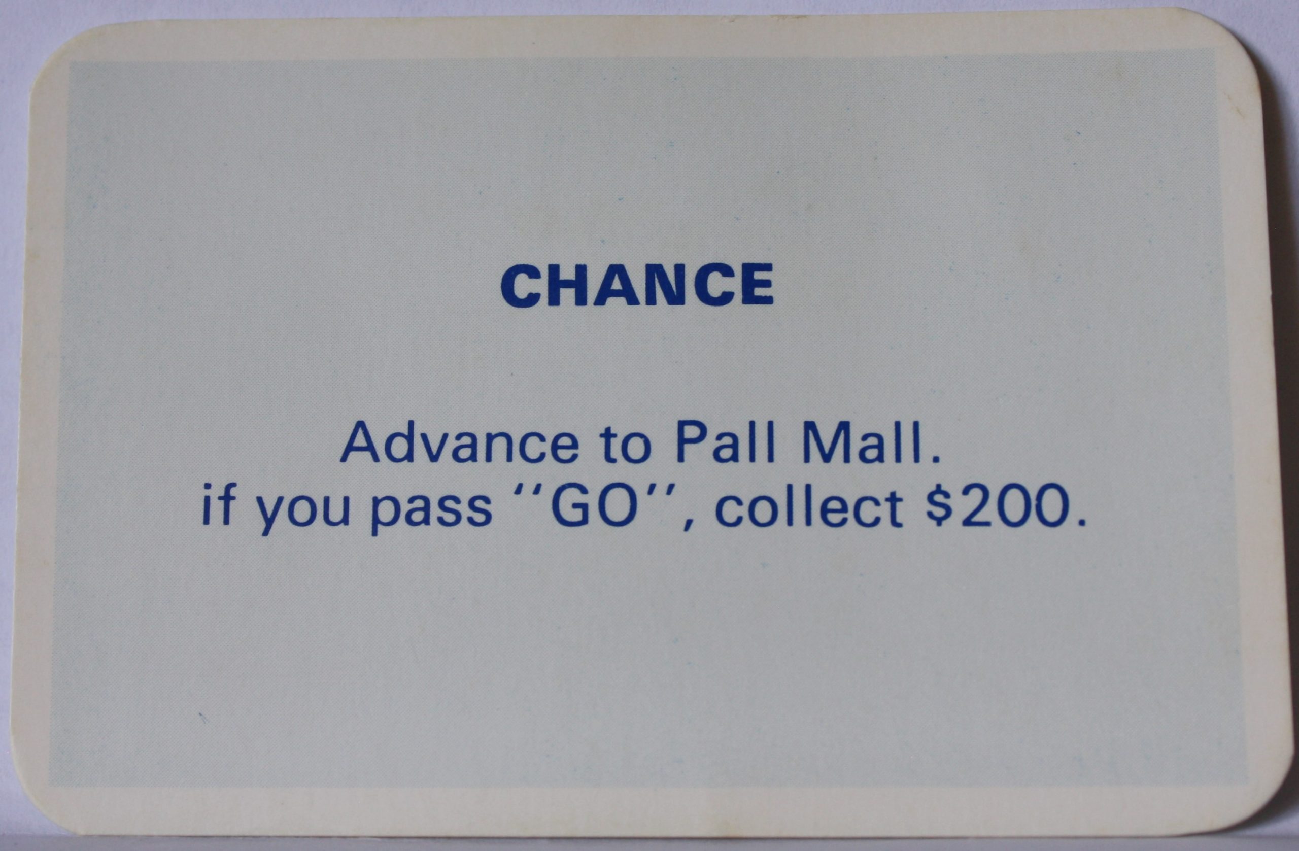 PARTS ONLY - Monopoly Toltoys 1960s Board Game - #3 Chance Card Only