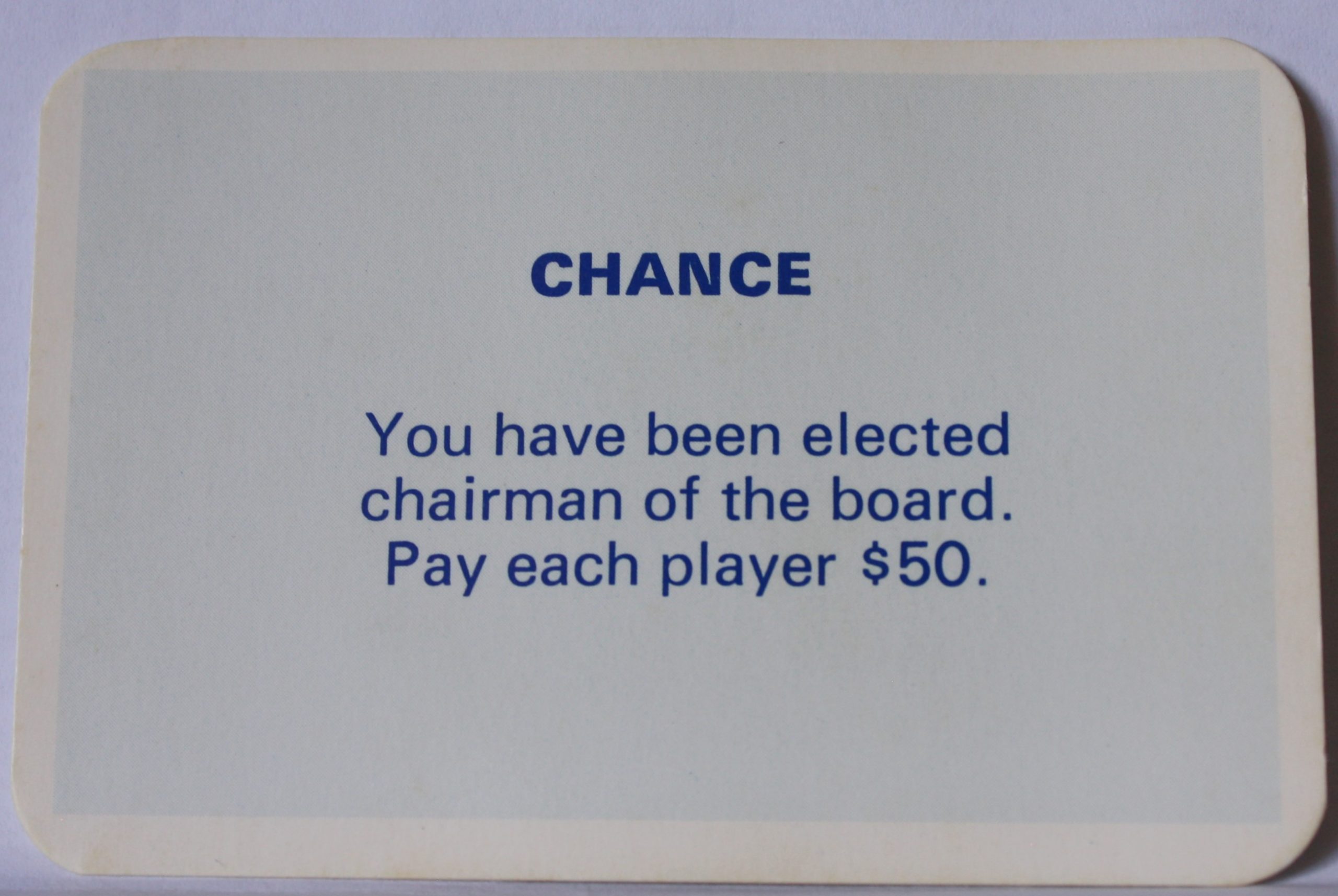 PARTS ONLY - Monopoly Toltoys 1960s Board Game - #9 Chance Card Only