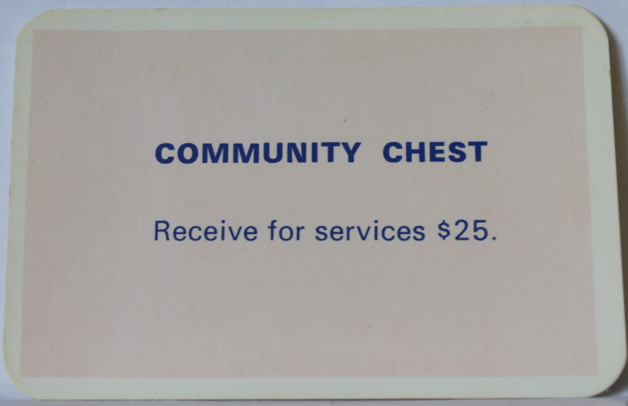 PARTS ONLY - Monopoly Toltoys 1960s Board Game - #6 Community Chest Card Only