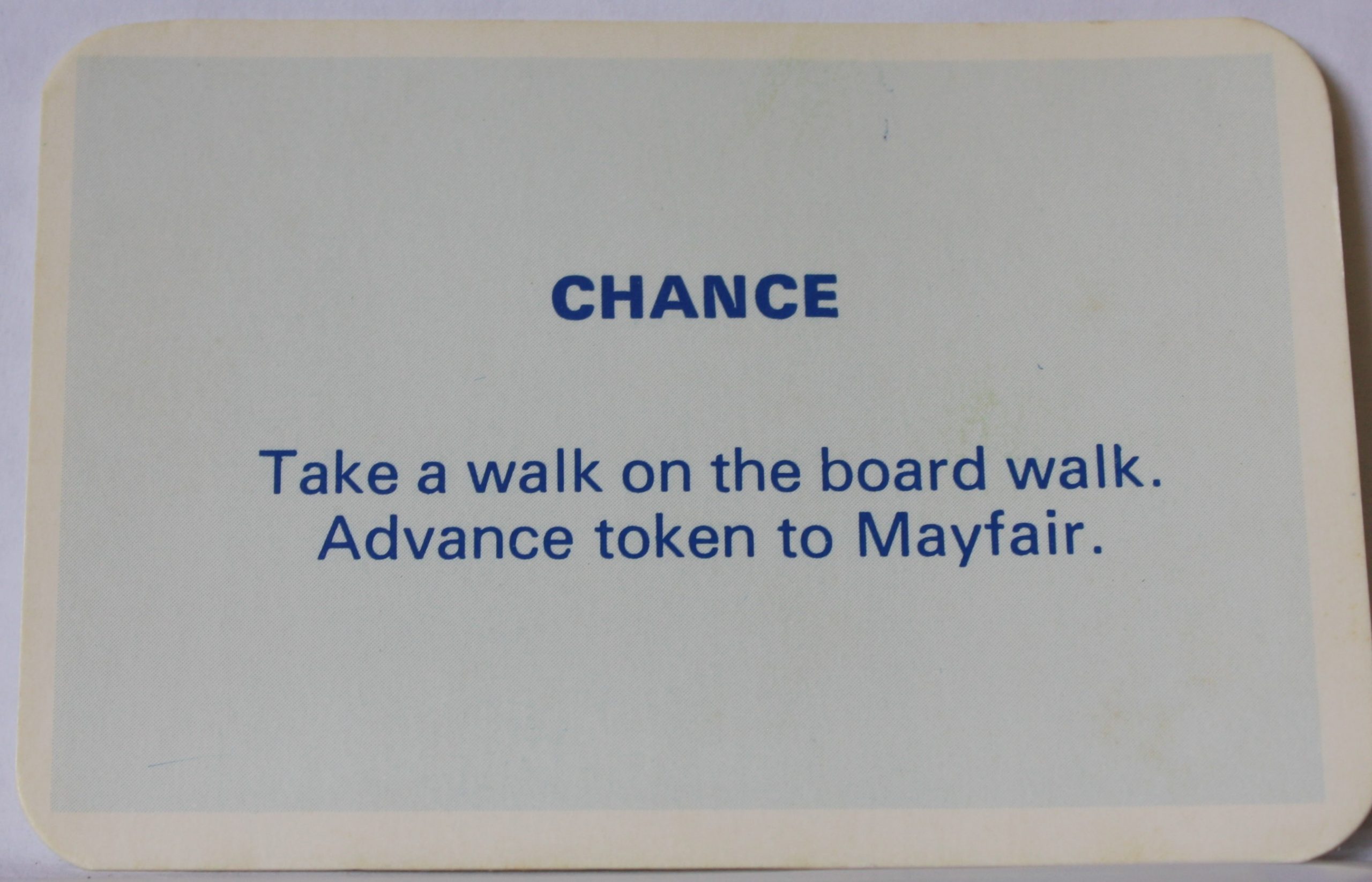 PARTS ONLY - Monopoly Toltoys 1960s Board Game - #5 Chance Card Only