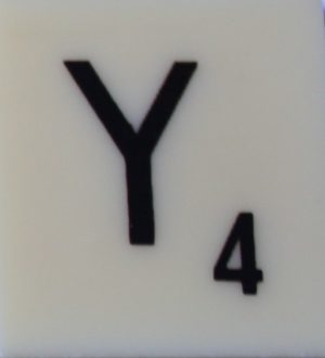 PARTS ONLY - Scrabble Board Game T R Urban 1955 Version - (1) Letter Y Only