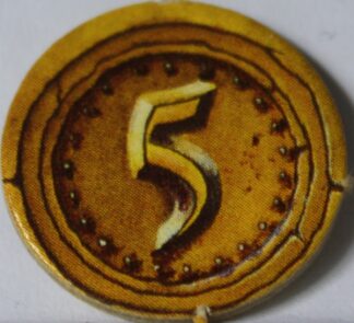 PARTS ONLY - Dark World Board Game - (1) #5 Gold Coin Only