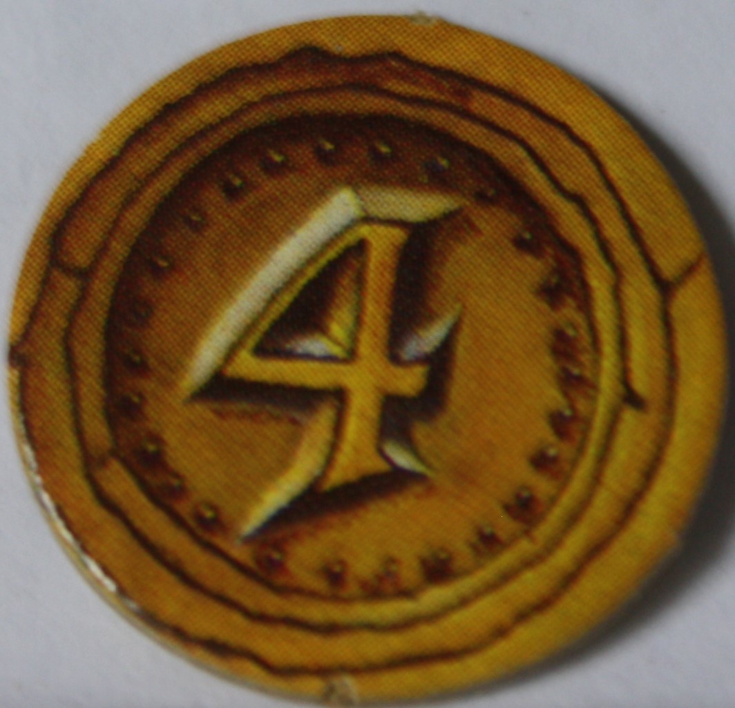 PARTS ONLY - Dark World Board Game - (1) #4 Gold Coin Only