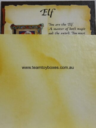 PARTS ONLY - Hero Quest Board Game - (1) Elf Character Card Only