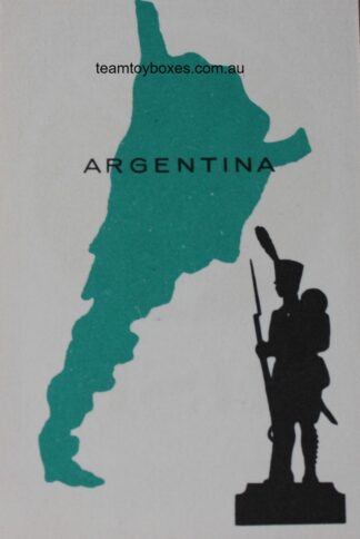 PARTS ONLY - Risk Strategy Board Game 1959 South African Version - (1) Argentina Card Only