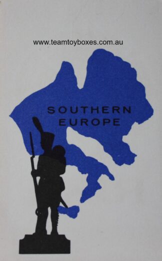 PARTS ONLY - Risk Strategy Board Game 1959 South African Version - (1) Southern Europe Card Only