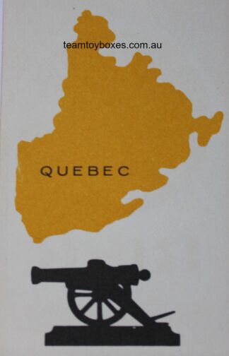 PARTS ONLY - Risk Strategy Board Game 1959 South African Version - (1) Quebec Card Only