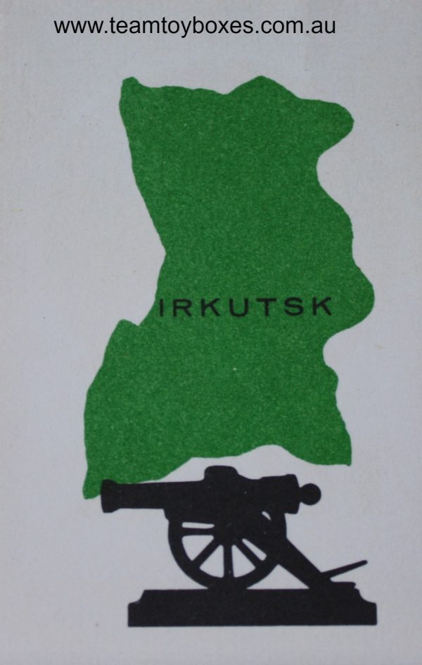PARTS ONLY - Risk Strategy Board Game 1959 South African Version - (1) Irkutsk Card Only
