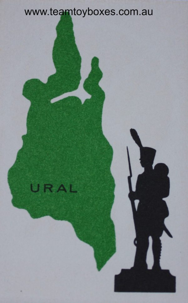PARTS ONLY - Risk Strategy Board Game 1959 South African Version - (1) Ural Card Only