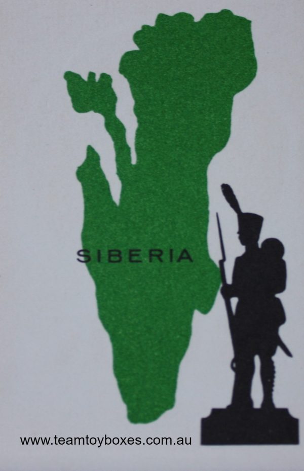 PARTS ONLY - Risk Strategy Board Game 1959 South African Version - (1) Siberia Card Only